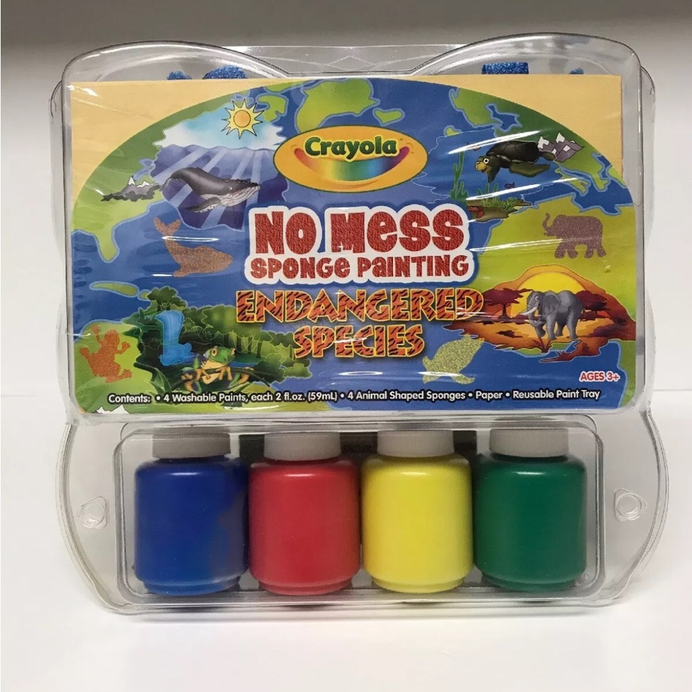 Crayon No Mess Sponge Painting Set Endangered Species Age 3+